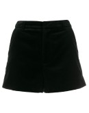 high-waisted velvet shorts