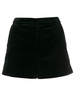 high-waisted velvet shorts