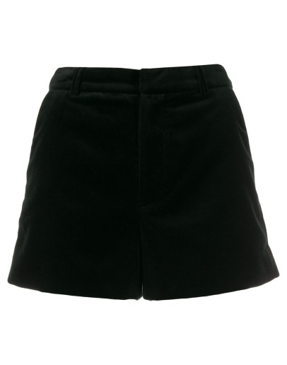 high-waisted velvet shorts
