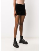 high-waisted velvet shorts