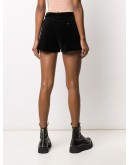 high-waisted velvet shorts