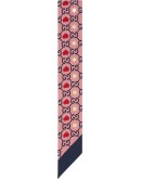 graphic print monogram scarf