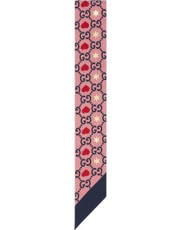 graphic print monogram scarf