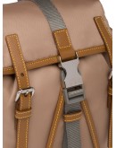 leather-trimmed shoulder bag