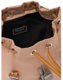 leather-trimmed shoulder bag