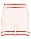 stripe trim knit shorts