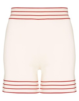 stripe trim knit shorts