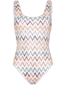 zigzag crochet one-piece swimsuit