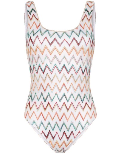zigzag crochet one-piece swimsuit