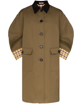 contrast check trench coat