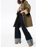 contrast check trench coat