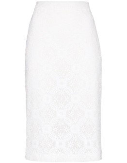 high-waist lace pencil skirt