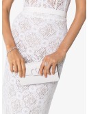 high-waist lace pencil skirt