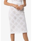 high-waist lace pencil skirt