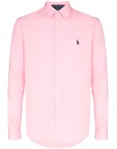logo-embroidered button-down cotton shirt
