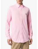 logo-embroidered button-down cotton shirt
