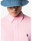 logo-embroidered button-down cotton shirt