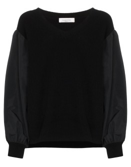 balloon-sleeve knit jumper
