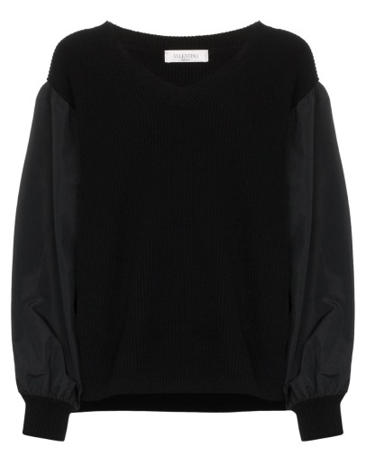 balloon-sleeve knit jumper