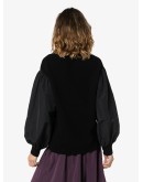 balloon-sleeve knit jumper
