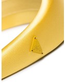 logo-appliqued satin headband