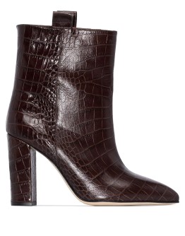 100mm crocodile-effect ankle boots