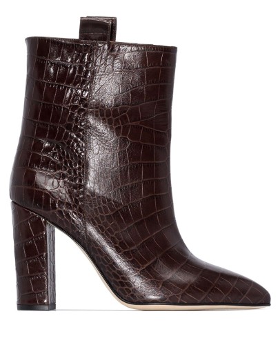 100mm crocodile-effect ankle boots