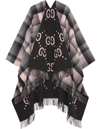 reversible GG poncho coat