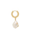 Gertrude pearl opal hoop earrings