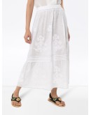 Daisy embroidered midi skirt