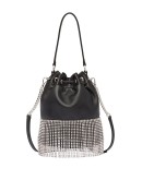 embellished fringed bucket bag