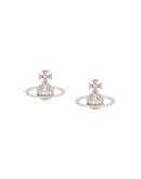 rhinestone-embellished logo earrings