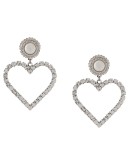 crystal-embellished heart drop earrings
