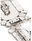 square crystal clip earrings