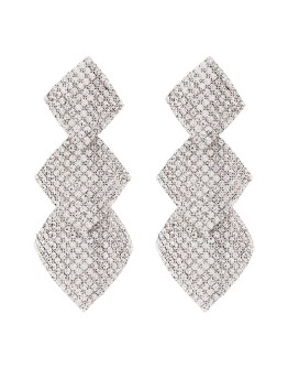 silver-tone crystal earrings