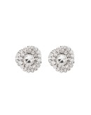 Torchon silver-tone crystal earrings