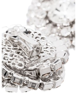 Torchon silver-tone crystal earrings