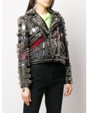 leather spiked biker jacket