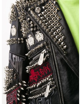 leather spiked biker jacket