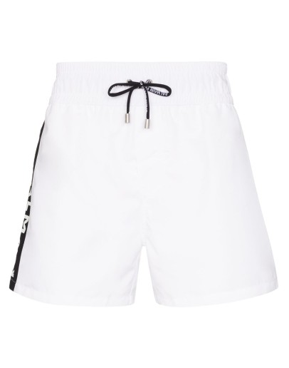 logo stripe swim shorts