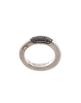 Sapho black-diamond pavé ring