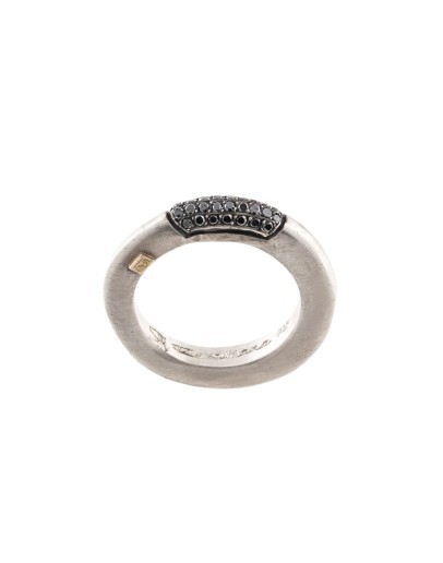 Sapho black-diamond pavé ring
