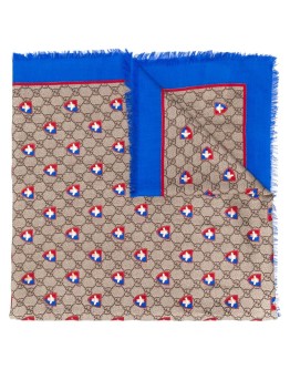 GG and bees crest print scarf