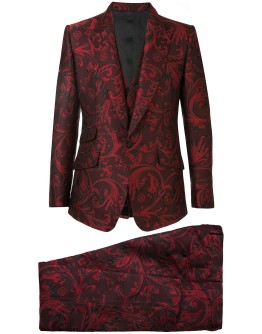 jacquard three-piece suit