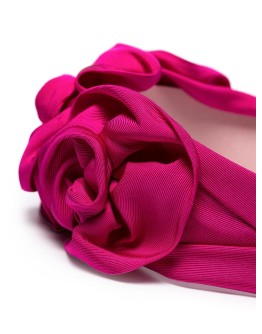 Triple Rosette silk faille headband