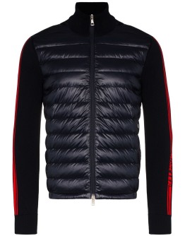 tricot panelled padded jacket