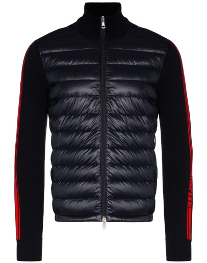 tricot panelled padded jacket