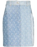 Crescent Moon print denim mini skirt