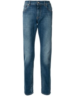 printed detail slim-fit jeans