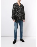 printed detail slim-fit jeans